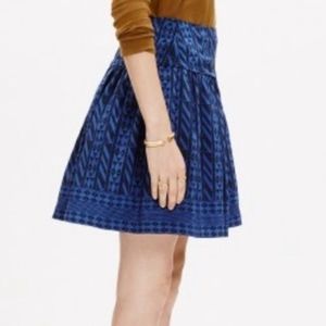 Madewell Women's Blue & Black Silk Skyline Skirt